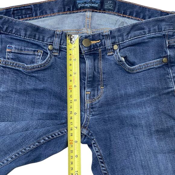 Patagonia Jeans Women's 27 Medium Wash Blue Denim Cotton Starching Skinny - Picture 4 of 7